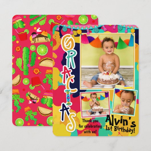 カラフルペイントフィエスタ感謝フォト 招待状 (正面/裏面)