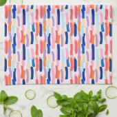 カラフルペイントブラシの線パターン キッチンタオル (折り畳み)