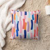 カラフルペイントブラシの線パターン クッション (ブランケット)
