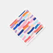 カラフルペイントブラシの線パターン スタンダードカクテルナプキン (角)