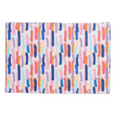 カラフルペイントブラシの線パターン 枕カバー (裏面-左)