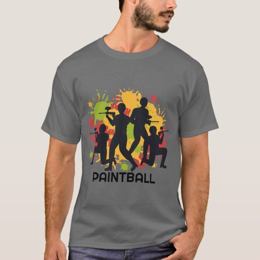 カラフルペイントボールシーン Tシャツ (正面)