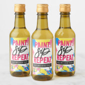 カラフルペイント シップ リピート ブライズメイド パーティー ファーバー ワインラベル (ボトル)