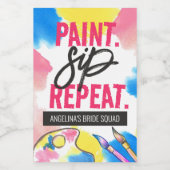 カラフルペイント シップ リピート ブライズメイド パーティー ファーバー ワインラベル (シングルラベル)