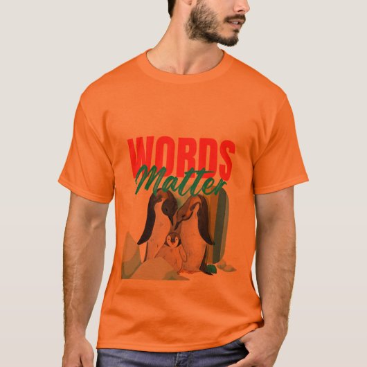 カラフルペンギンの家族愛 Tシャツ (正面)