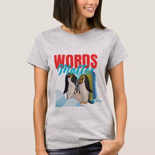 カラフルペンギンの家族愛 Tシャツ (正面)