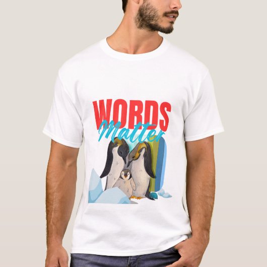 カラフルペンギンの家族愛 Tシャツ (正面)