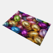 カラフルホイルチョコレートイースターエッグ ドアマット (アングル)