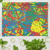 カラフルホットメッ数々のスブラスト色の虹 キッチンタオル (折り畳み)