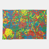 カラフルホットメッ数々のスブラスト色の虹 キッチンタオル (横)