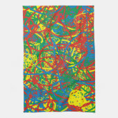 カラフルホットメッ数々のスブラスト色の虹 キッチンタオル (縦)