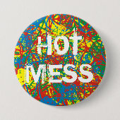 カラフルホットメッ数々のスブラスト色の虹 缶バッジ (正面)