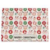 カラフルホリデースイーツカスタムメリークリスマス ラージペーパーバッグ (正面)