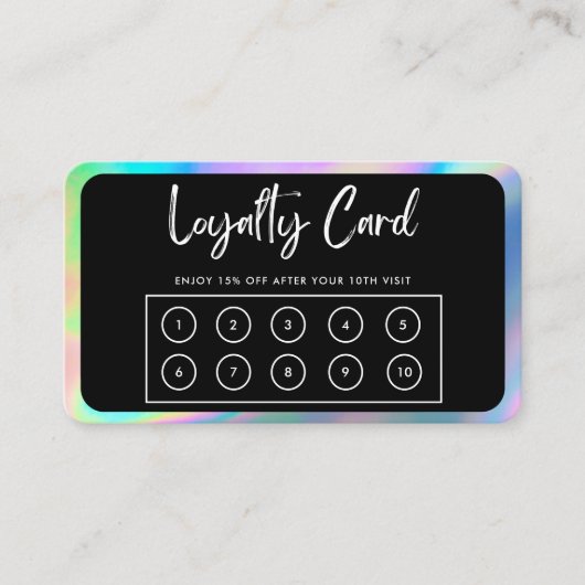 カラフルホロ縁どグフェイクロイヤリティカード 名刺 (正面)