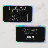 カラフルホロ縁どグフェイクロイヤリティカード 名刺 (正面/裏面)