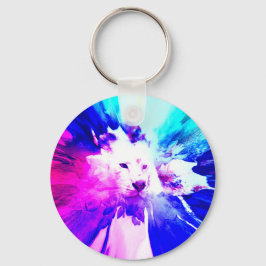 カラフルホワイトタイガーグランジ キーホルダー