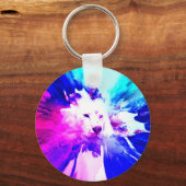 カラフルホワイトタイガーグランジ キーホルダー (正面)