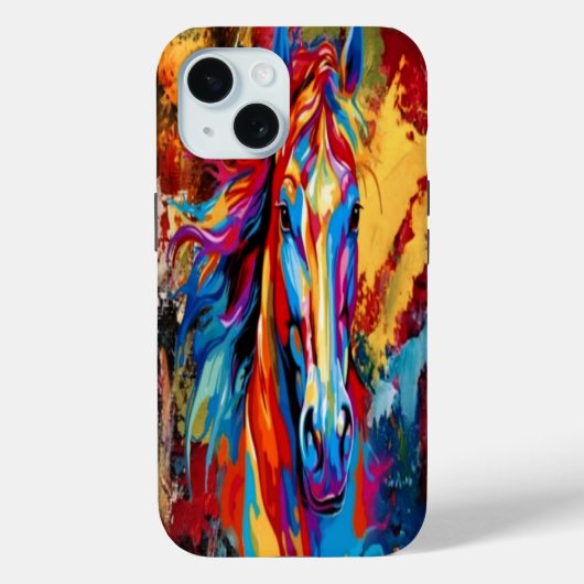 カラフルホースアブストラクトモバイルケース Case-Mate iPhoneケース (裏面)