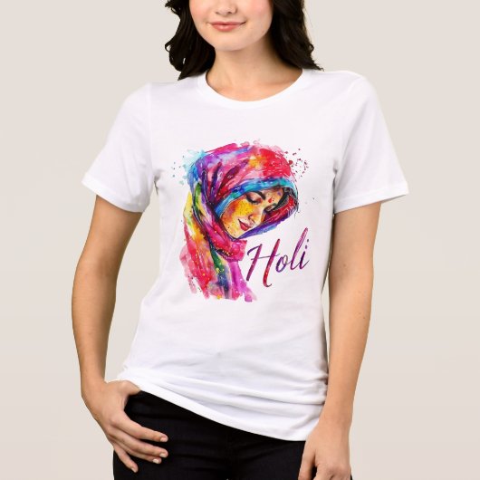 カラフルホーリー婦人Tシャツ トライブレンドTシャツ (正面)