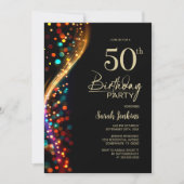 カラフルボケ50歳の誕生日パーティー 招待状 (正面)
