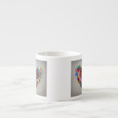 カラフルボタンのハート エスプレッソカップ (正面)