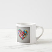 カラフルボタンのハート エスプレッソカップ (右)