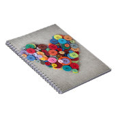 カラフルボタンのハート ノートブック (右側)