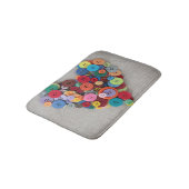 カラフルボタンのハート バスマット (アングル)