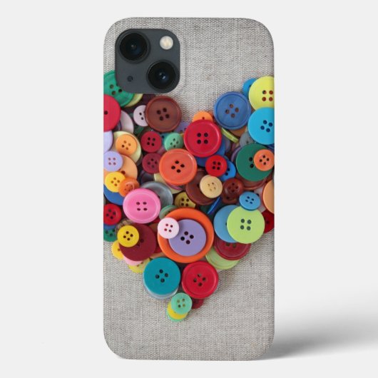 カラフルボタンのハート Case-Mate iPhoneケース (裏面)