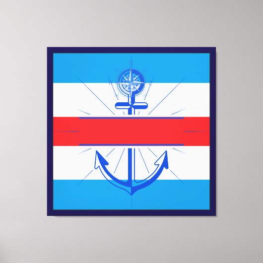 カラフルボタン付きカスタマイズいかりCanvas Prin キャンバスプリント (正面)