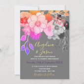 カラフルボヘミアンフラワーウェディング招待状 招待状 (正面)