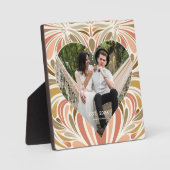 カラフルボヘミアンプリントハート写真付き年 フォトプラーク (正面)