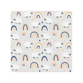 カラフルボヘミアンミーイー虹柄プリント メタルプリント