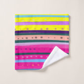 カラフルボヘミアン抽象芸術アート バスタオルセット (ウォッシュタオル)