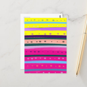 カラフルボヘミアン抽象芸術アート ポストカード