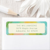 カラフルボヘミア抽象水彩画のウェディングシャワー ラベル (インサイチュ)