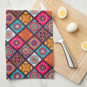 カラフルボホスタイル キッチンタオル (四つ折り)