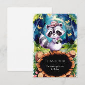カラフルボホ ラクーンの誕生日 サンキューカード (正面/裏面)