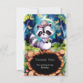 カラフルボホ ラクーンの誕生日 サンキューカード