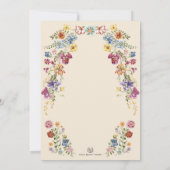 カラフルボーホーガーデンフラワーズ ブライダルシャワー 招待状 (裏面)