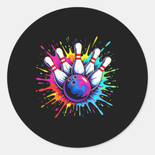 カラフルボーリングゲーム日ボーリングかわいいカラスプラッシュ ラウンドシール