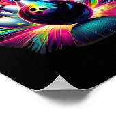 カラフルボーリングゲーム日ボーリングかわいい鮮やか列 ポスター (角)