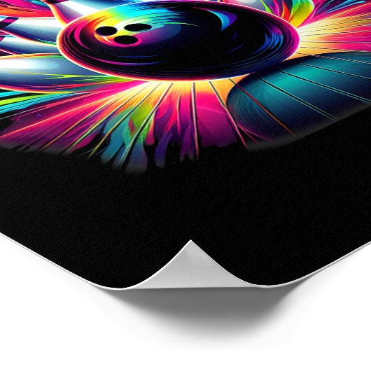 カラフルボーリングゲーム日ボーリングかわいい鮮やか列 ポスター (角)