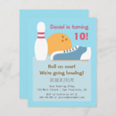 カラフルボーリングバースデーパーティ招待状 招待状 (正面/裏面)