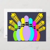 カラフルボーリングピン ポストカード (正面/裏面)