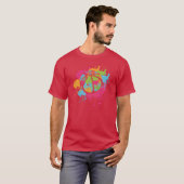 カラフルボール アスリート ゲーム スポーツ バスケットボール フレンド Tシャツ (正面フル)