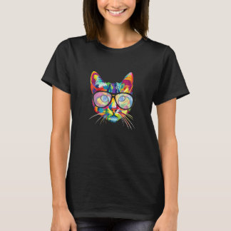 カラフルポップかわいいサングラス猫子猫 Tシャツ