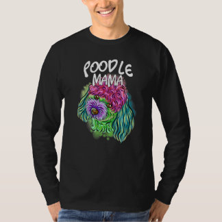 カラフルポップなプードルの犬のママへの母の日ギフト Tシャツ