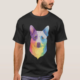 カラフルポップアートのオーストラリアン・キャトル・ドッグ Tシャツ