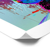 カラフルポップ・アートのクールArt Editable Headphone Cat ポスター (角)